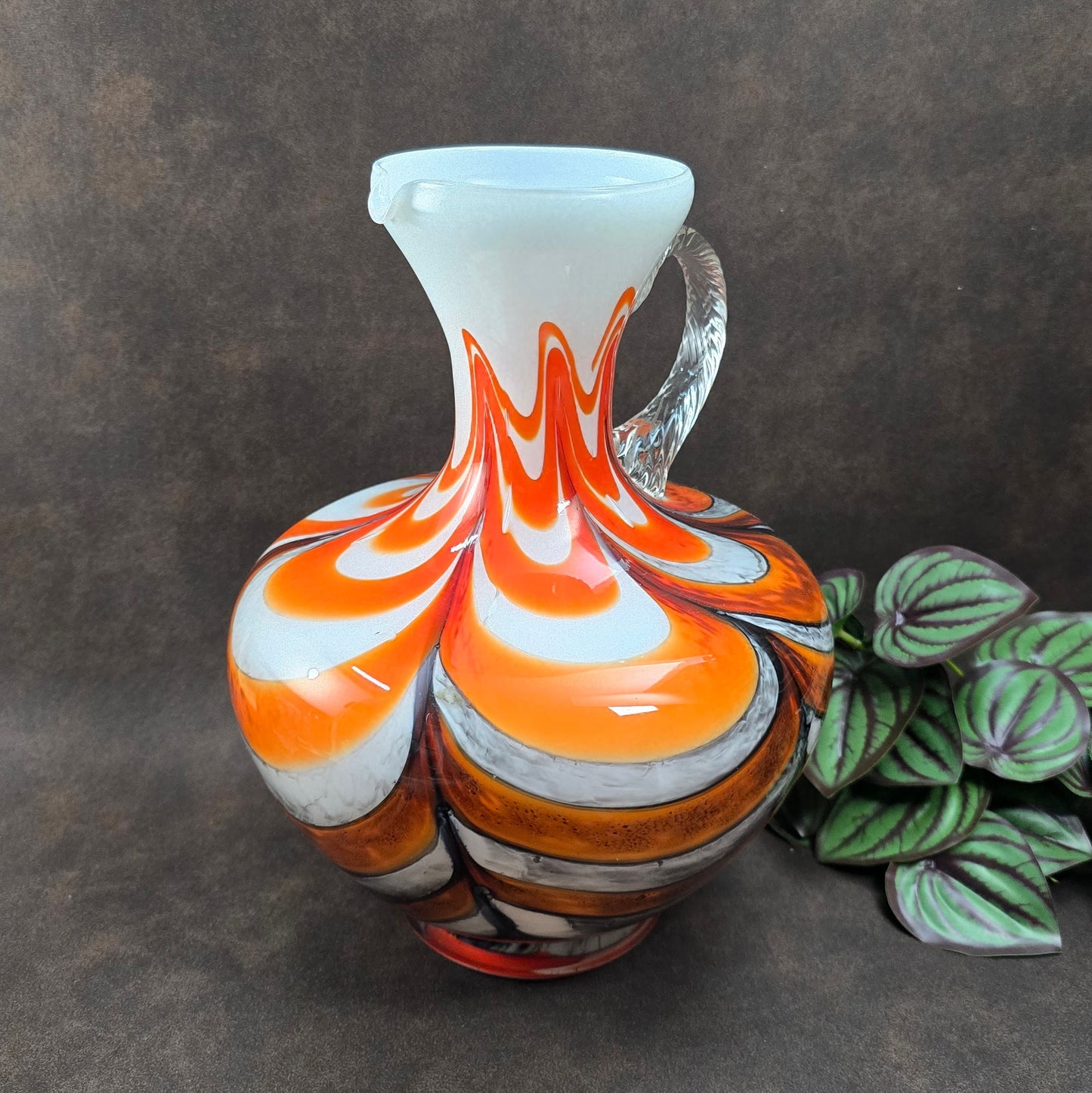 Vintage-Glaskrug von Carlo Moretti – Italienisches Opalglas im Mid-Century-Stil, 1970er. Handgefertigt, imposant & einzigartig. Ein echtes Design-Statement aus Florenz.