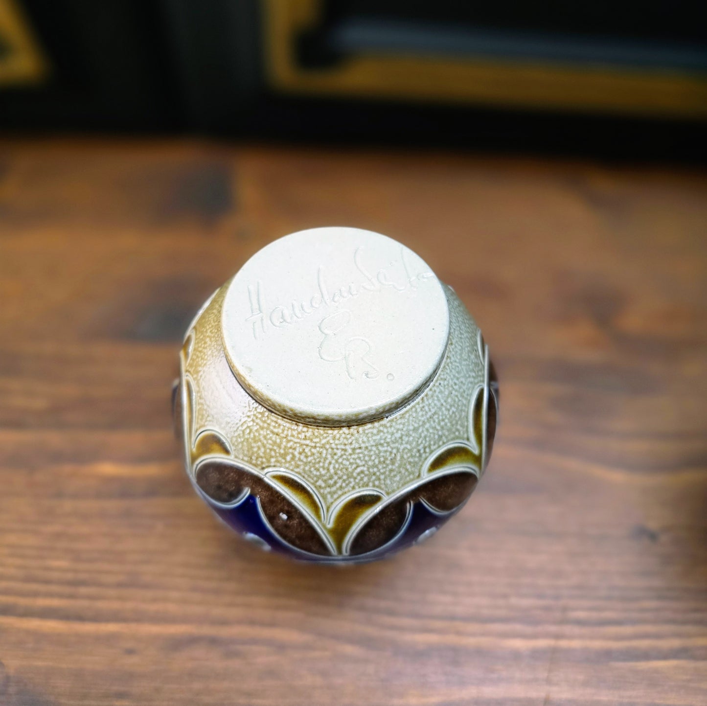 Signierte Vintage-Keramik: Kugelvase von Elfriede Balzar-Kopp aus dem Westerwald, ca. 1960/70. Mit Salzglasur & Charakter – echtes Sammlerstück!