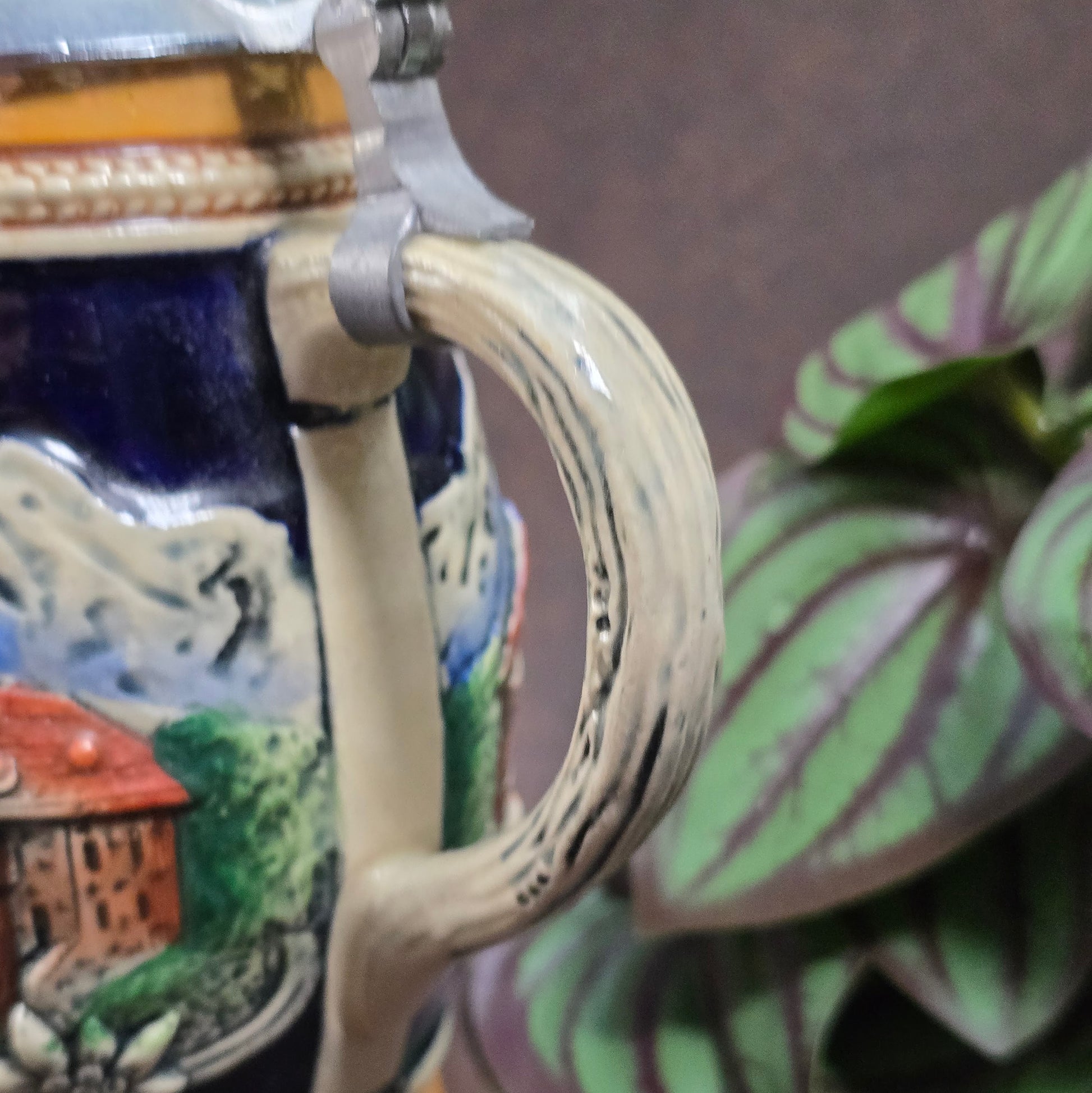 Original Helmstedt-Krug mit Zinndeckel (KING 715), 0,25L – 60er Vintage-Souvenir für Sammler, sehr guter Zustand