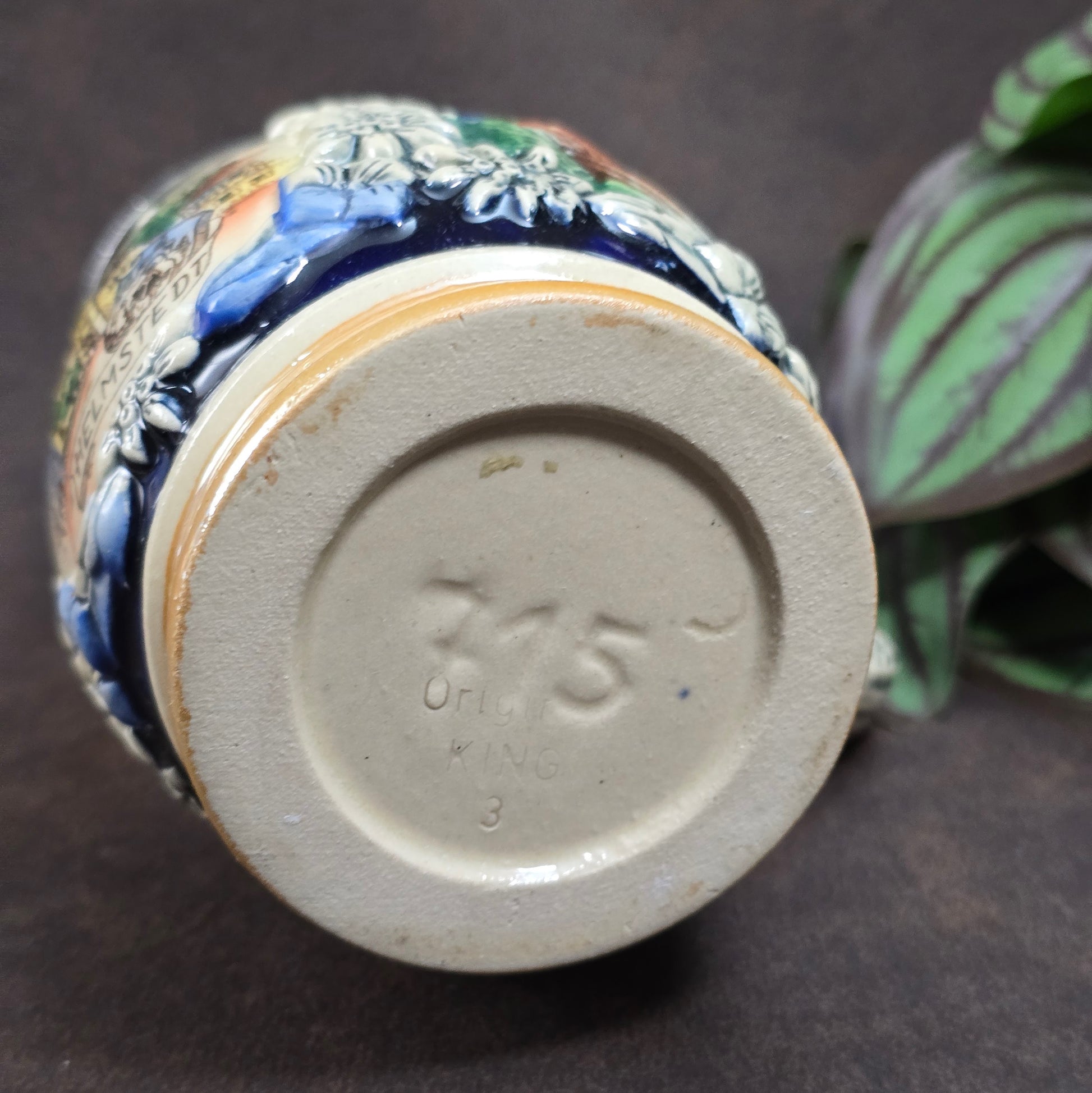 Original Helmstedt-Krug mit Zinndeckel (KING 715), 0,25L – 60er Vintage-Souvenir für Sammler, sehr guter Zustand