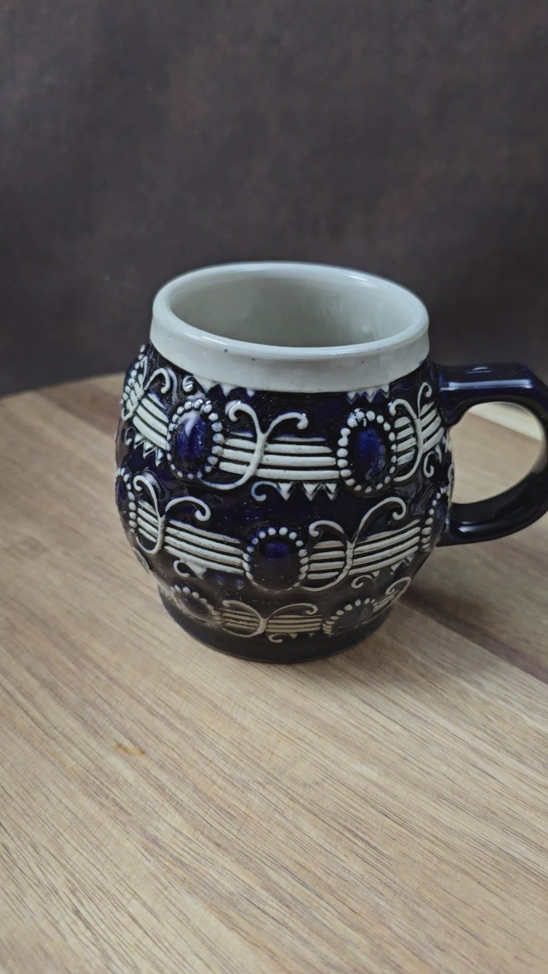 Authentischer Vintage Bierkrug 0,25 L von Merkelbach, Modell 3804. Westerwälder Keramik der 30er im Art Deco Stil – perfekt für Sammler & Deko.