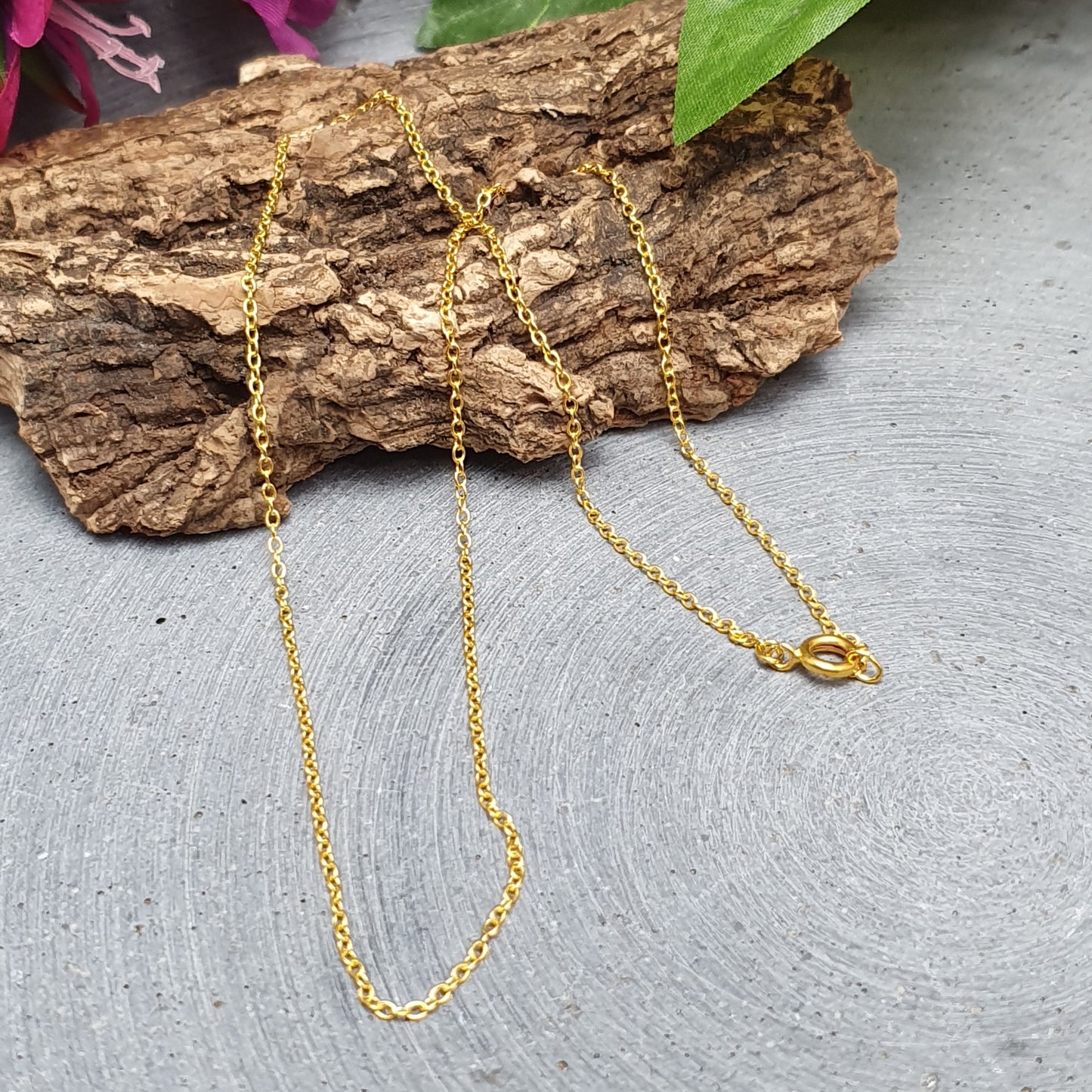 Gliederkette mit Springringverschluß, 44cm, 2,1x1,6mm, vergoldet