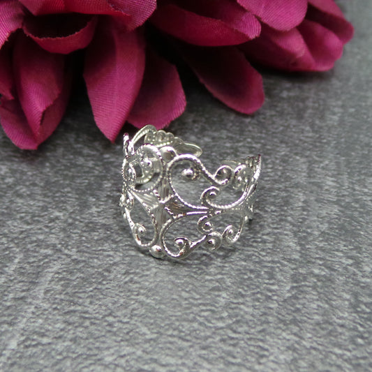 Ringschiene, Nostalgisch, Unisize, Silberfarbig