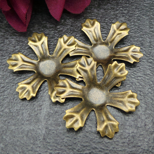 6 Ornamente, Schneeflocke, antik Bronzefarbig