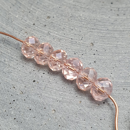 6 Kristallglasperlen geschliffen Rondell 8mm, verschiedene Farben