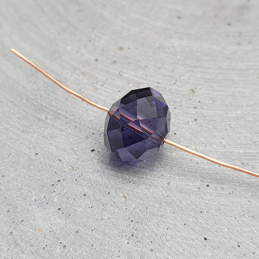 1x große Kristallglasperle Rondell, polished, mit 15mm Durchmesser