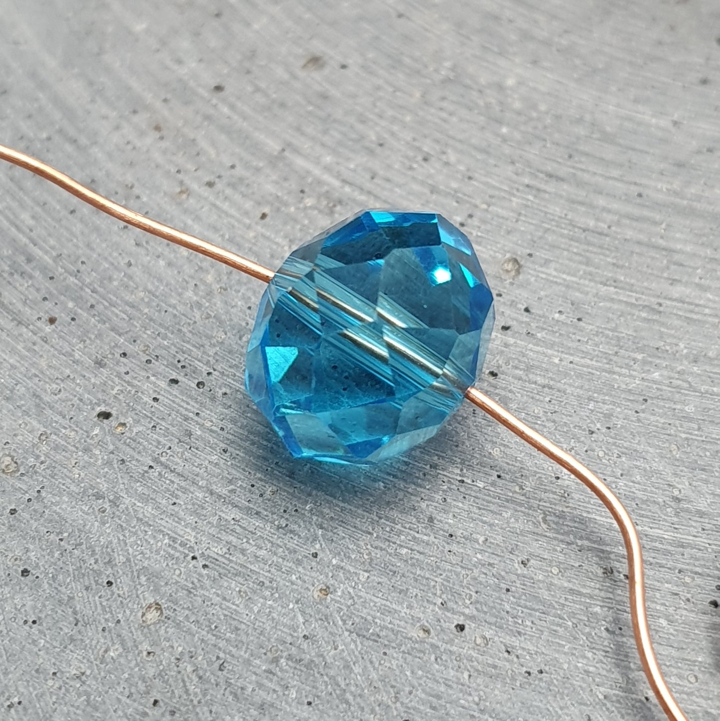1x große Kristallglasperle Rondell, polished, mit 15mm Durchmesser