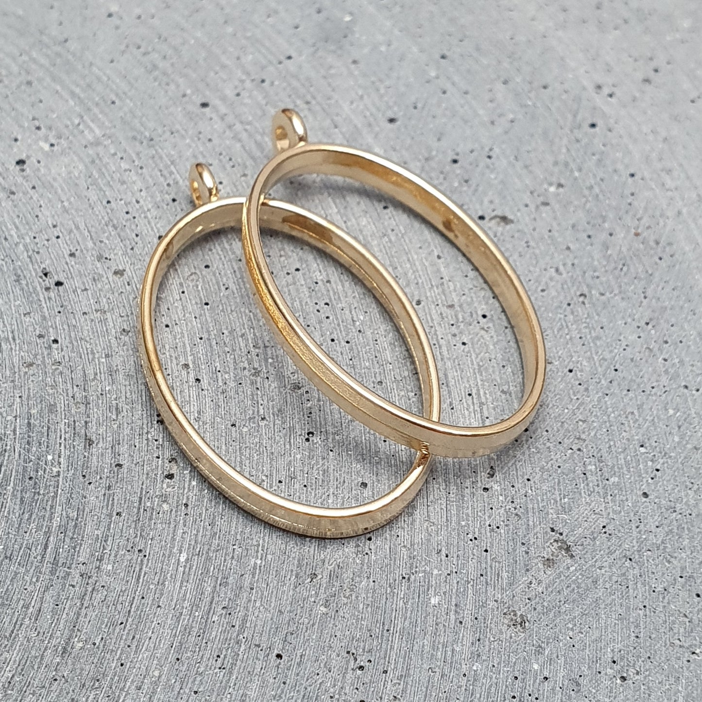 2x Lünette Anhänger Oval, für Resin, 38mm