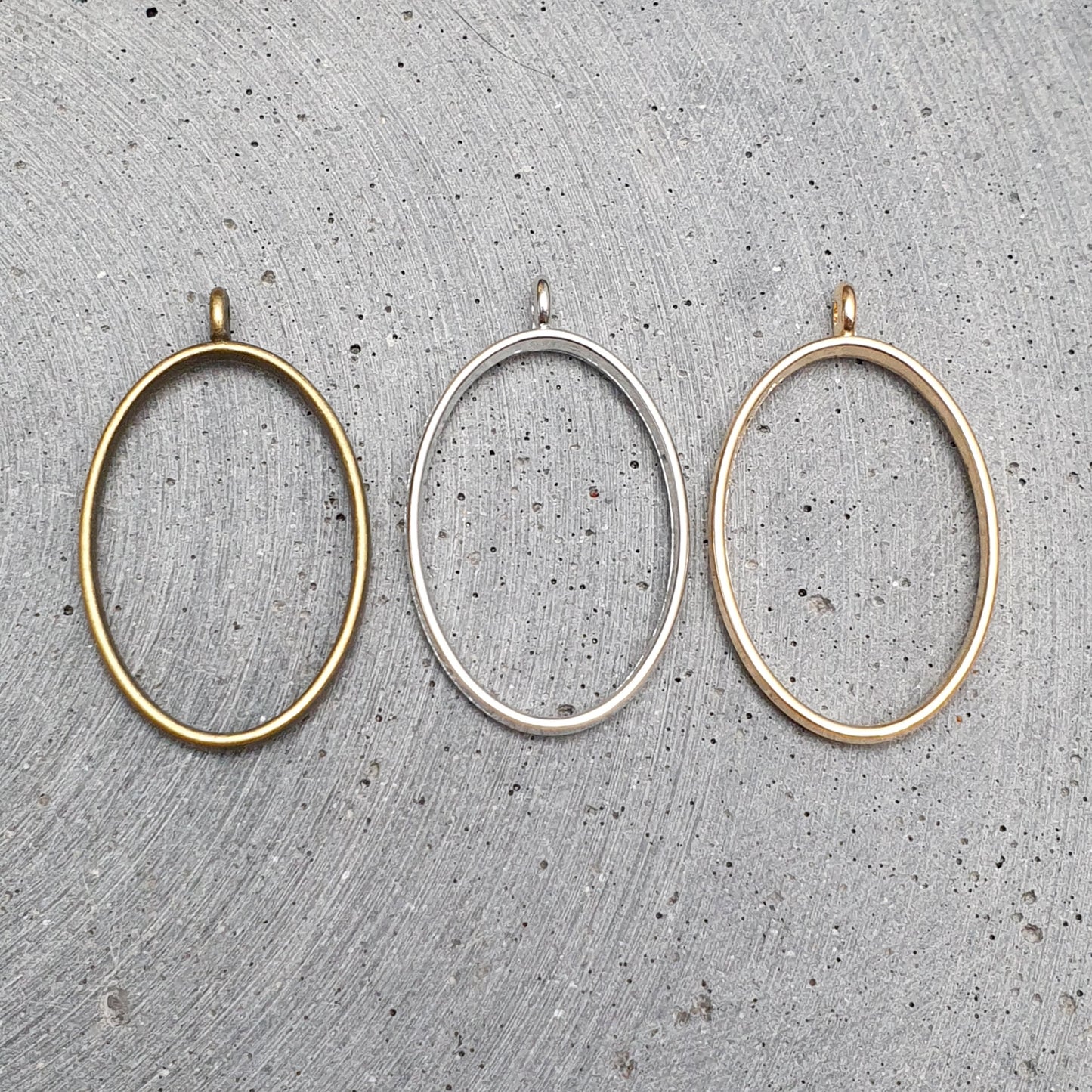 2x Lünette Anhänger Oval, für Resin, 38mm