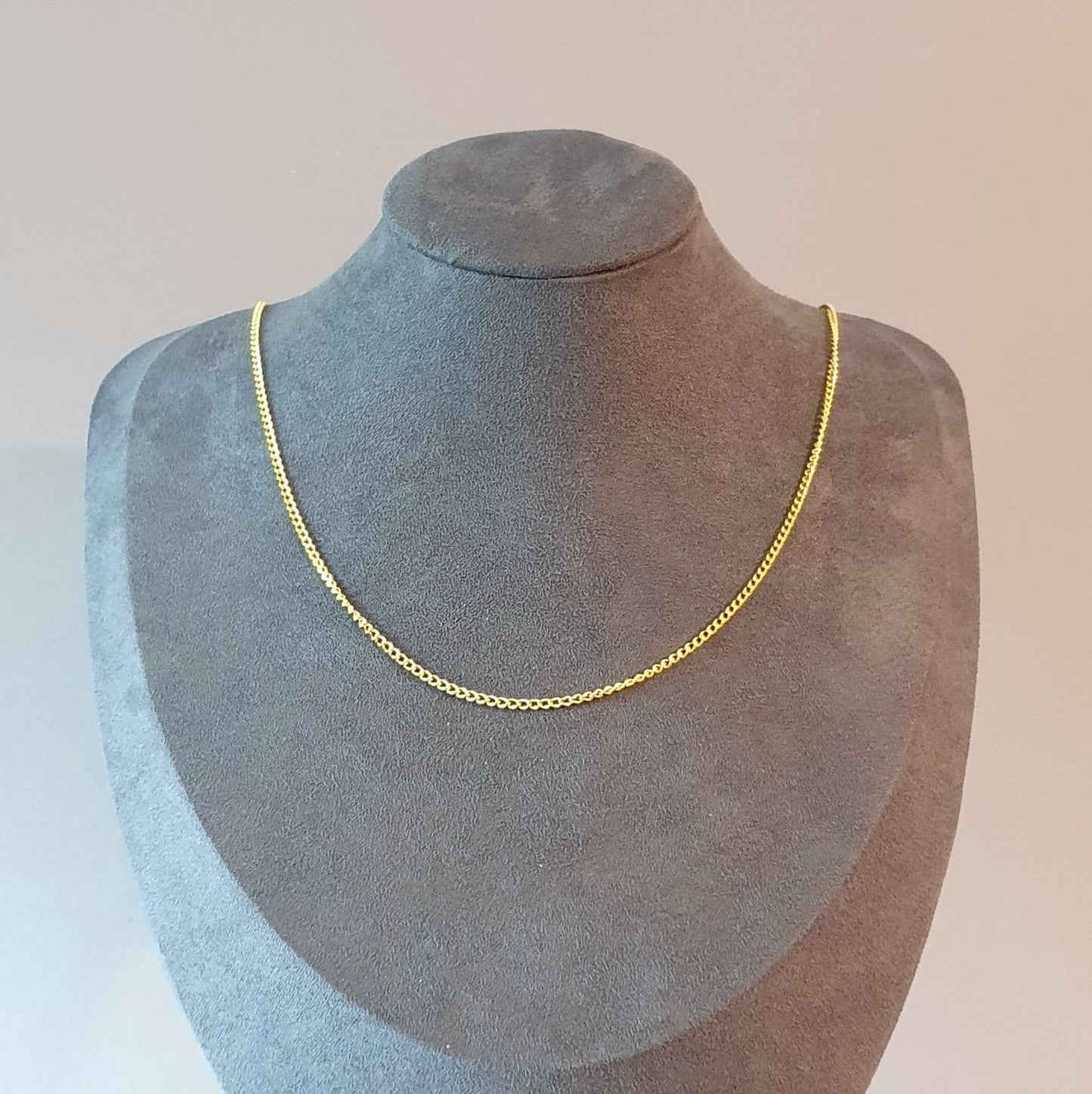 Gliederkette mit Springringverschluß, 48cm, 3x2mm, vergoldet
