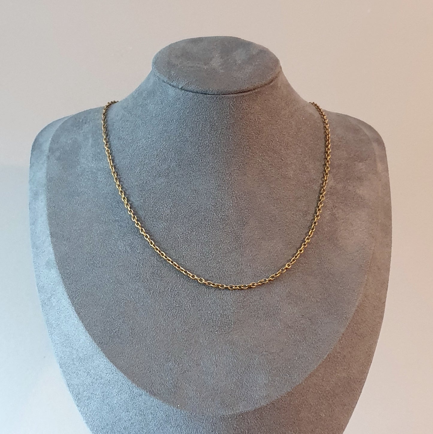 Gliederkette mit Karabinerverschluß, 44cm, 3,3x2,3mm, bronzefarbig