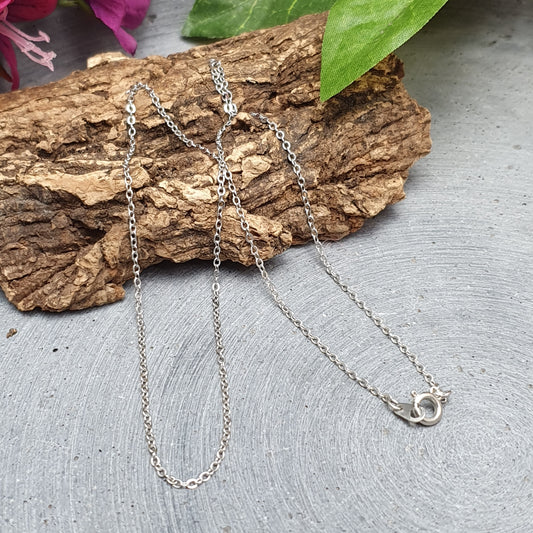 Gliederkette mit Springringverschluß, 45cm, 2,1x1,5mm, silberfarbig