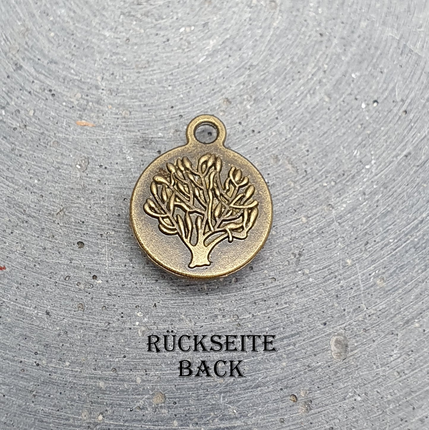 Anhänger mit Motivcabochon, 20mm, antik bronzefarbig