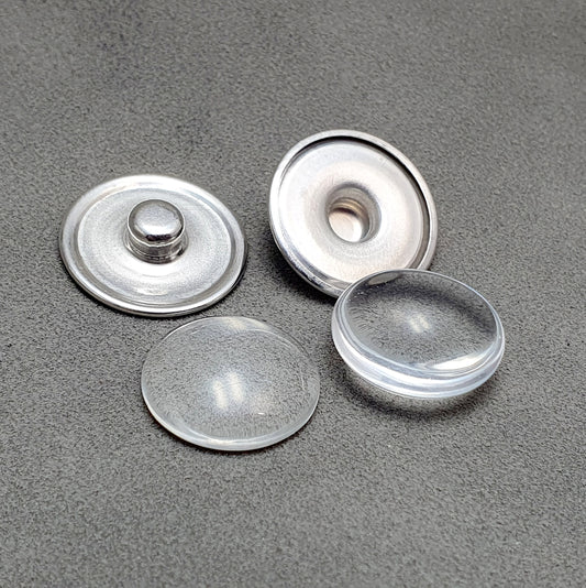 2tlg. Set für Chunks, Wanne + Cabochon aus Glas 16mm