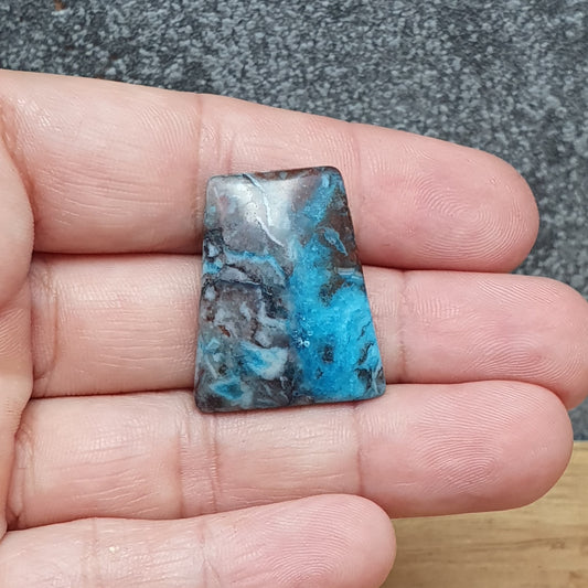 Perle, mit Fädelloch, Crazy Lace Achat, Tiefbau, Trapez, 27x22mm