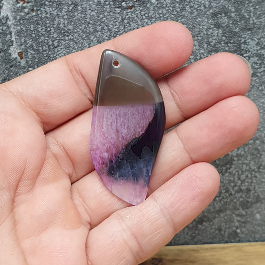 Große Anhänger Perle, mit Loch, Achat, Welle, 4,9cm