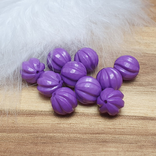 10 opake Acrylperlen kleine Laterne, 12mm, Kugel mit Rillen, verschiedene Farben