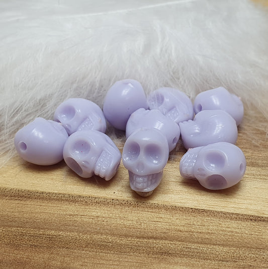 10 Perlen, Totenkopf, Skull, 12mm, opak, Acryl, verschiedene Farben