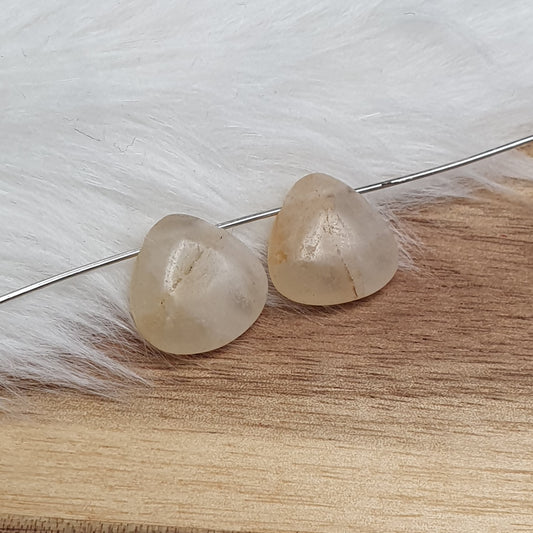 2 Perlen, Dreieck, 14mm, Calcit, Schmuck Basteln