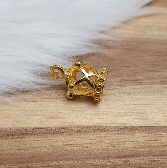 3D Anhänger vergoldetes Krönchen, 17mm, ideal für die Schmuckfertigung