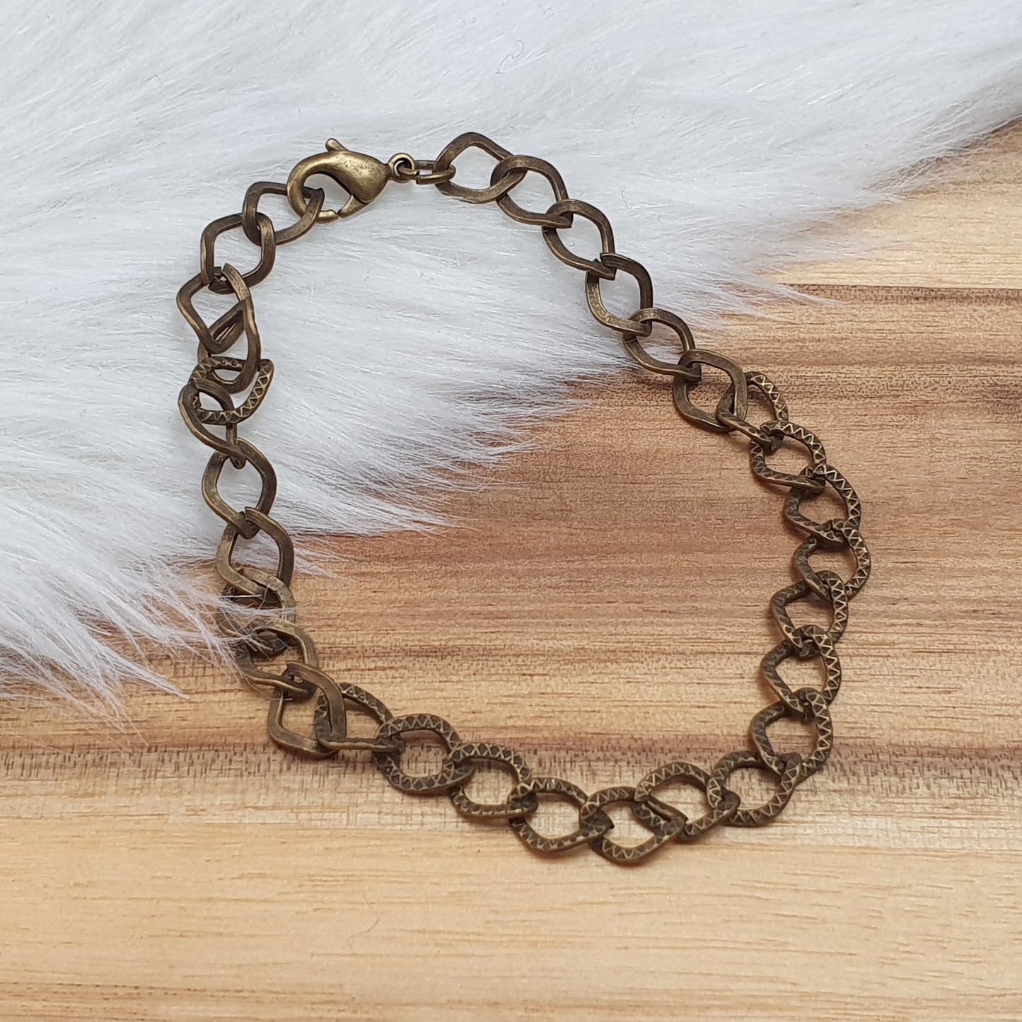 20,5cm Gliederarmband für Bettelarmband, große Glieder, antik bronzefarbig
