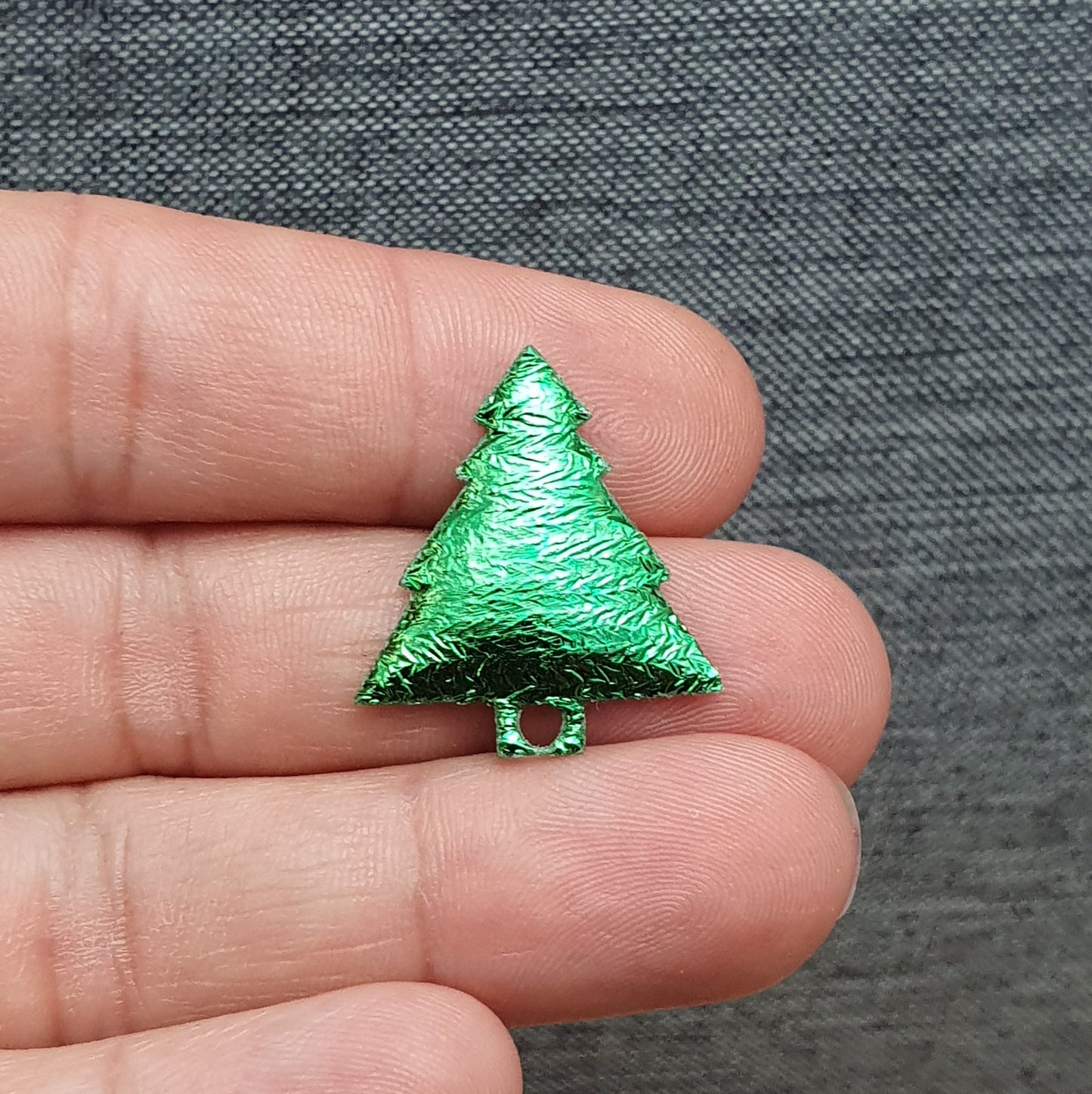 4 Applikationen, Stoff, padded, Tannenbaum, Grün, 24mm, Kreativbedarf