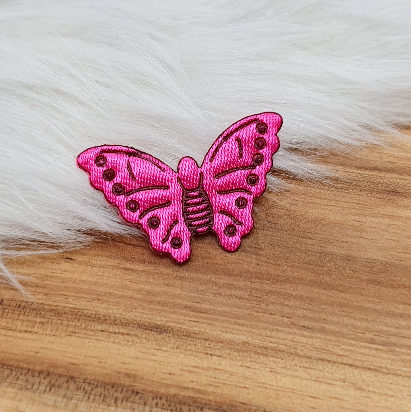 5 Applikationen, padded, Schmetterling, Fuchsia, 30mm, Kreativbedarf