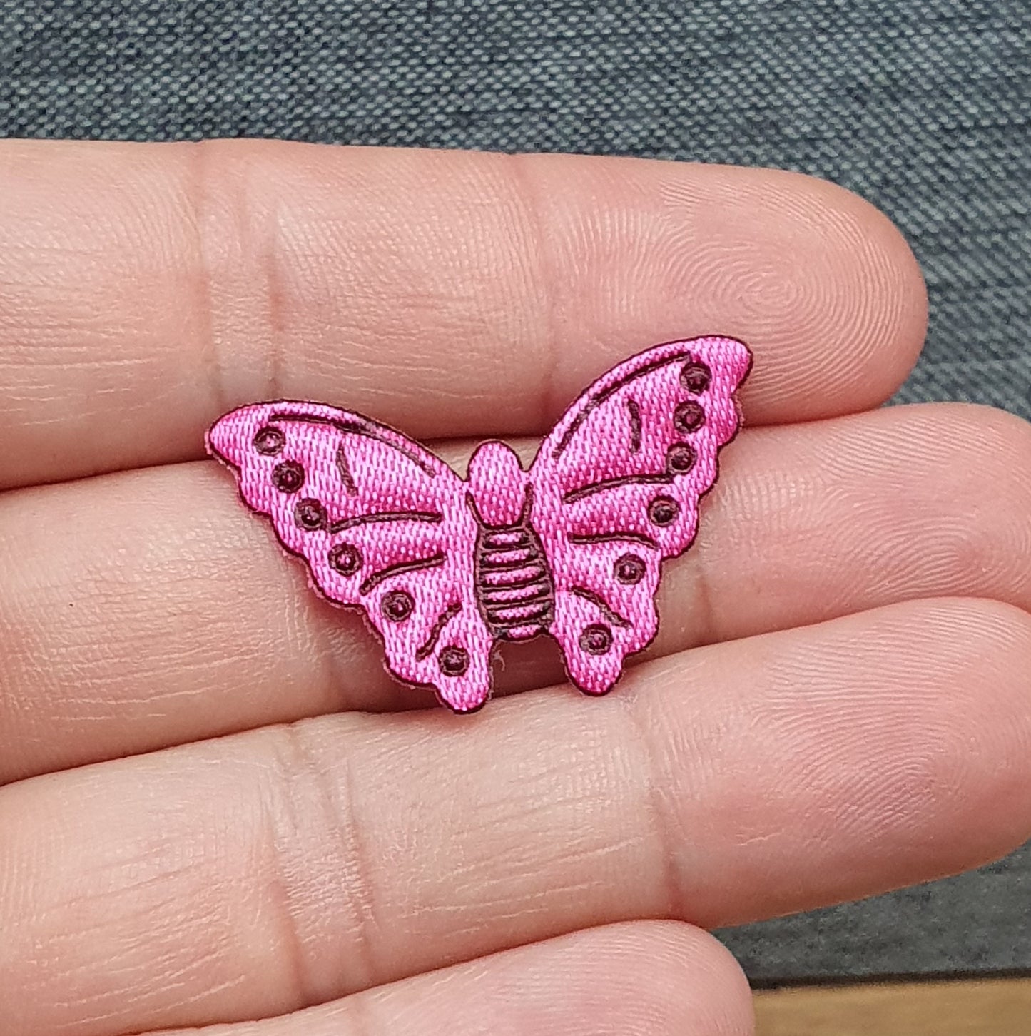 5 Applikationen, padded, Schmetterling, Fuchsia, 30mm, Kreativbedarf