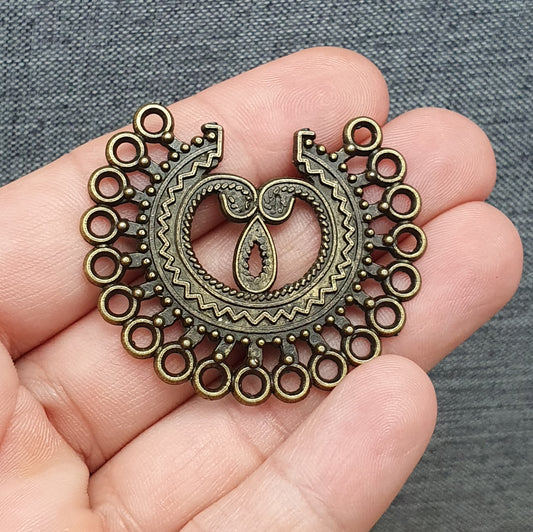 2 Verbinder Vintage, Paisley, 42x40mm antik bronzefarbig