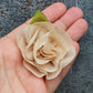 Blume, Rose aus Tüll & Stoff, 45mm, Beige, Applikation, Kreativbedarf