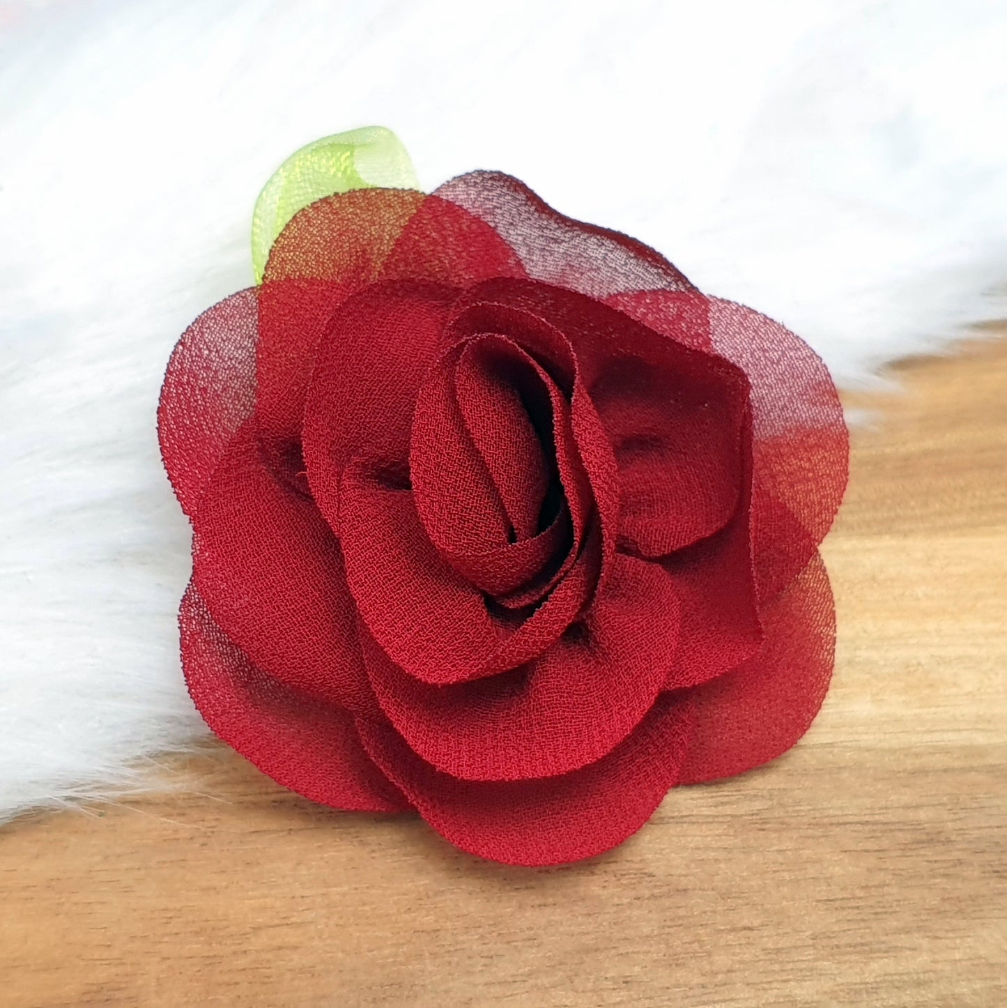 Blume, Rose aus Tüll & Stoff, 45mm, Rot, Applikation, Kreativbedarf