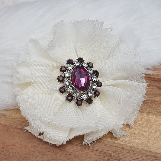 Stoffrosette, 70mm, Cremeweiß, Applikation, Kreativbedarf