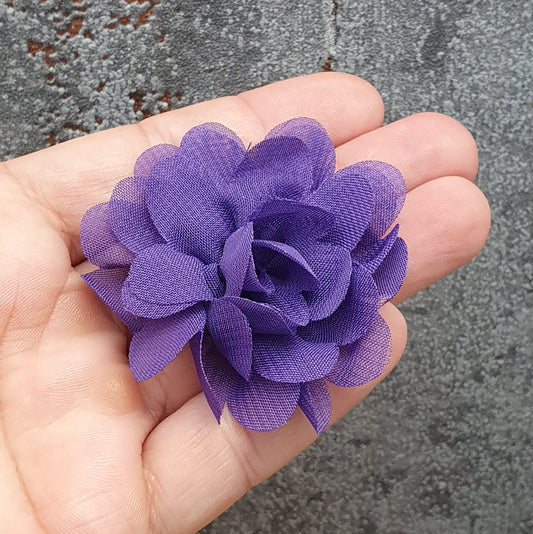 Blume aus Stoff, 50mm, Lila, Applikation, Kreativbedarf