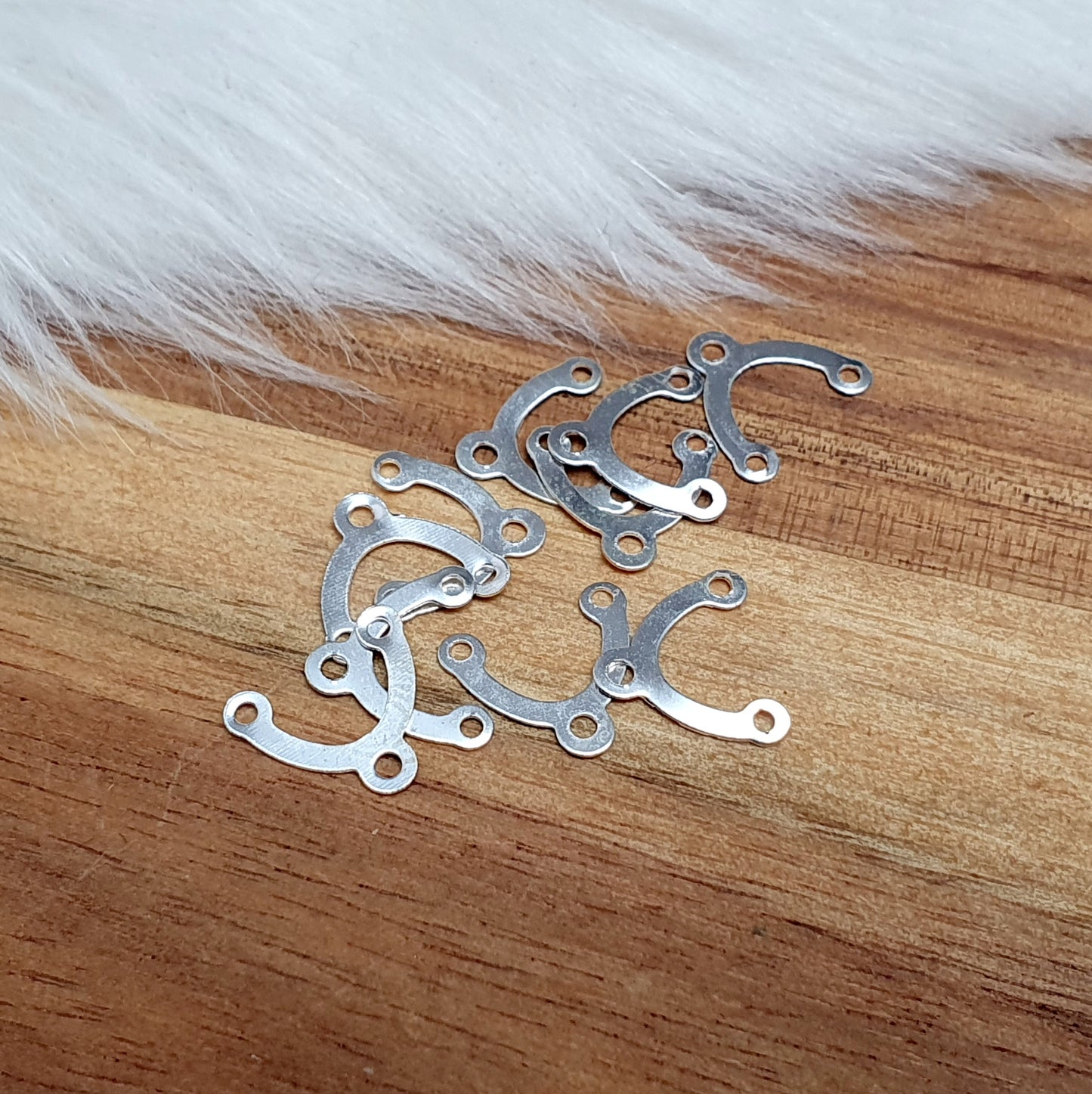 10 Verbinder, Belly-Dance, Kupfer versilbert, 10 x 9mm, Kreativbedarf