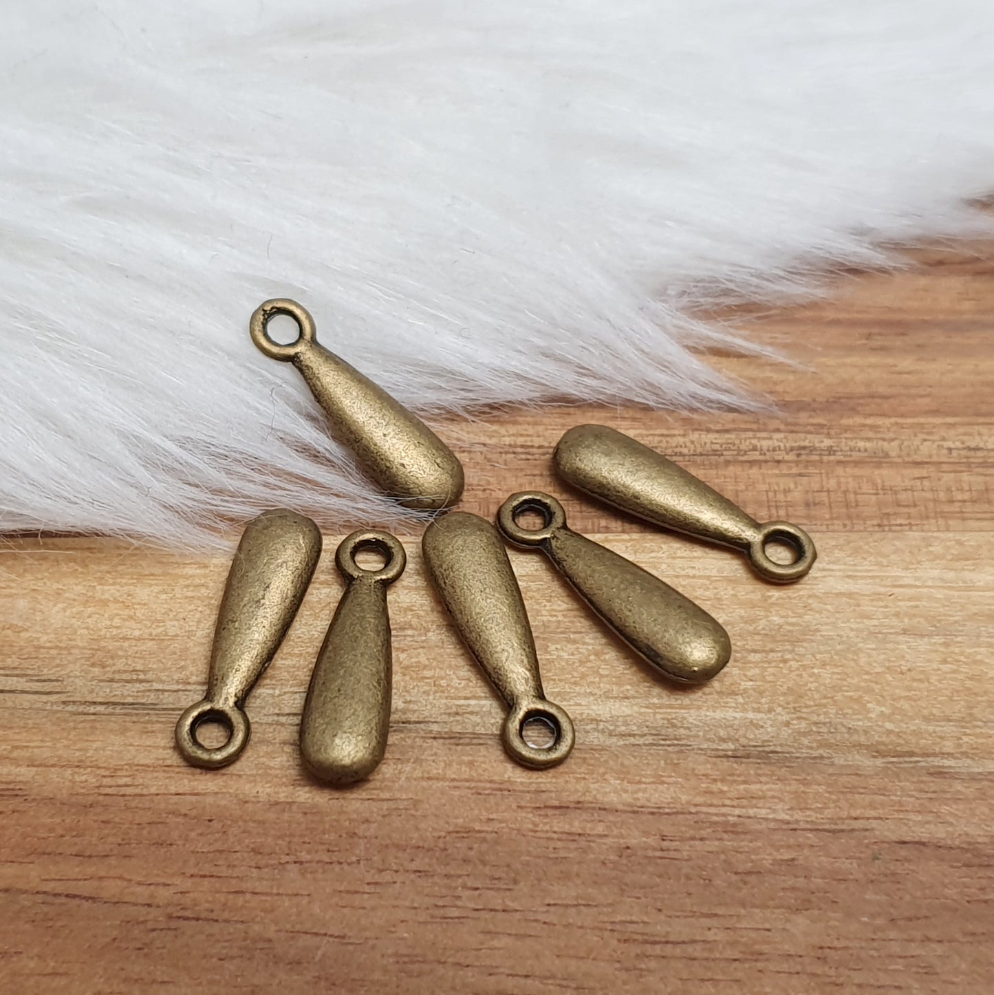 3 Anhänger, Charms, Tropfen, Träne, 16mm, antik bronzefarbig, Schmuck DIY