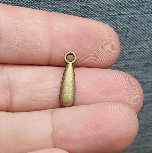3 Anhänger, Charms, Tropfen, Träne, 16mm, antik bronzefarbig, Schmuck DIY
