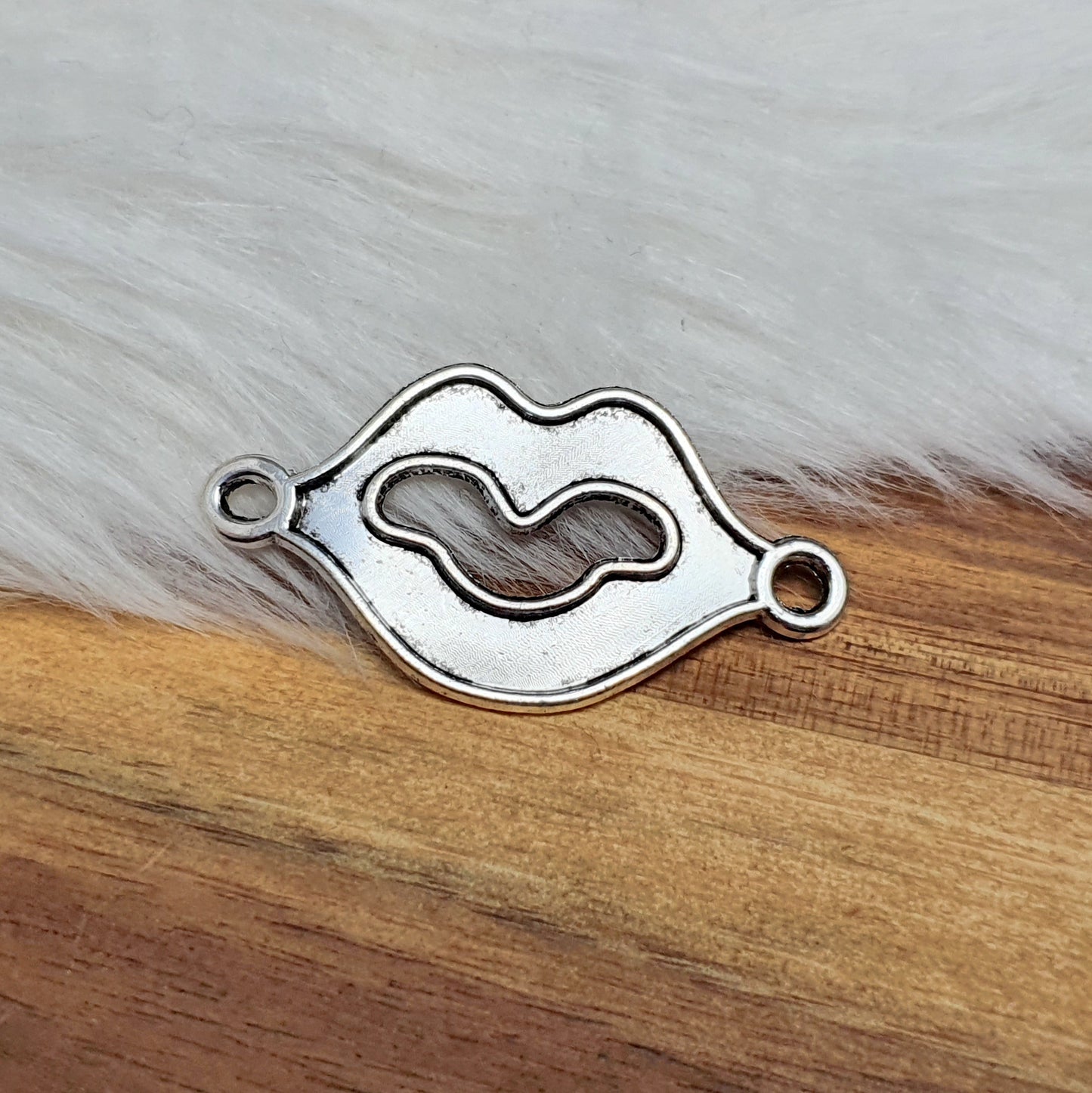 Verbinder, Lipps, 37mm, antik silberfarbig, Schmuck Basteln