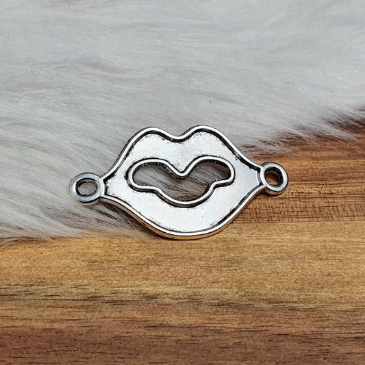 Verbinder Lippen, antik silberfarbig, 37mm