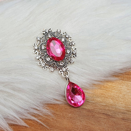 Zierelement mit Strass & Schmuckstein, 45 x 23mm