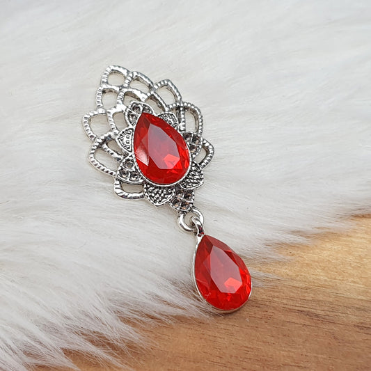 Zierelement mit Schmucksteinen, 50 x 23mm