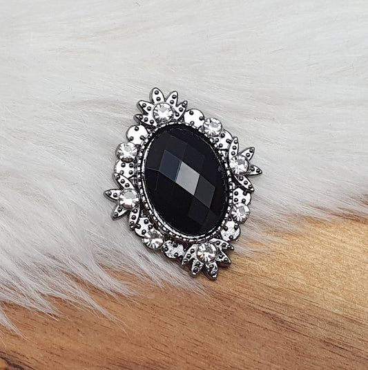 Zierelement mit Strass & Cabochon, 32x24mm