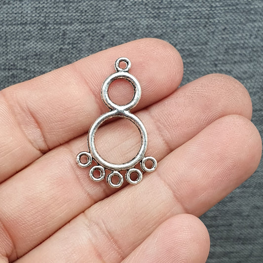 4 Verbinder in Form einer 8, 30mm, antik silberfarbig, Schmuck Basteln