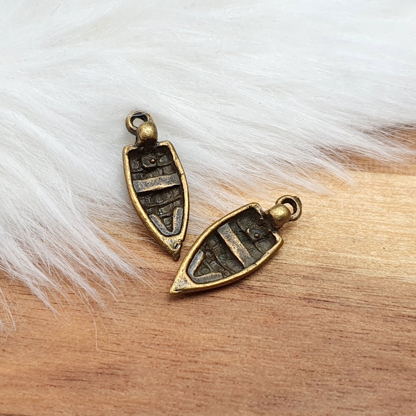3 Anhänger, Charms, Motorboot, 22mm, antik bronzefarbig, Schmuck Basteln