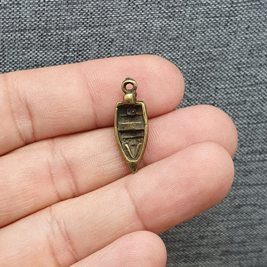 3 Anhänger, Charms, Motorboot, 22mm, antik bronzefarbig, Schmuck Basteln