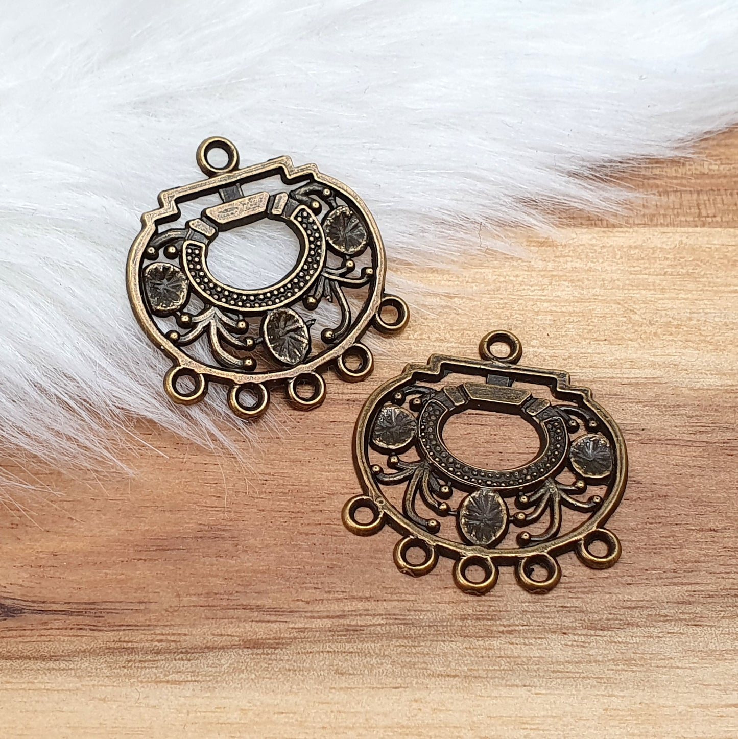 2 Verbinder Vintage, Floral , 29x26mm, antik bronzefarbig, Schmuck Basteln