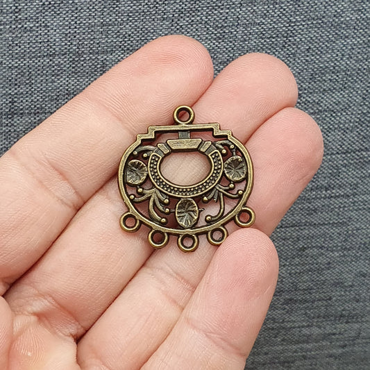 2 Verbinder Vintage, Floral , 29x26mm, antik bronzefarbig, Schmuck Basteln