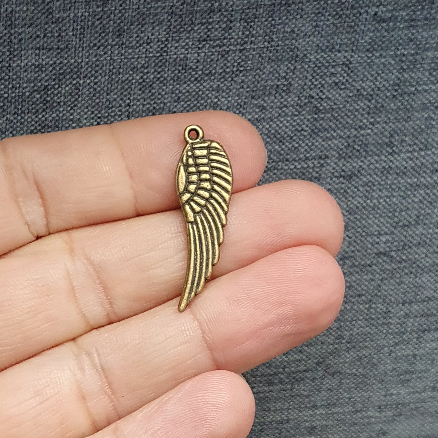 4 Anhänger, Charms, Flügel, Engel, 30mm, antik bronzefarbig, Schmuck basteln