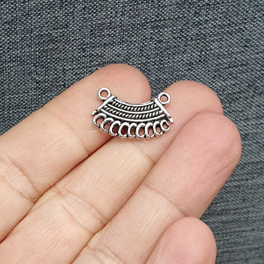4 Multiverbinder, Bogen, 20mm, antik silberfarbig, Schmuck DIY