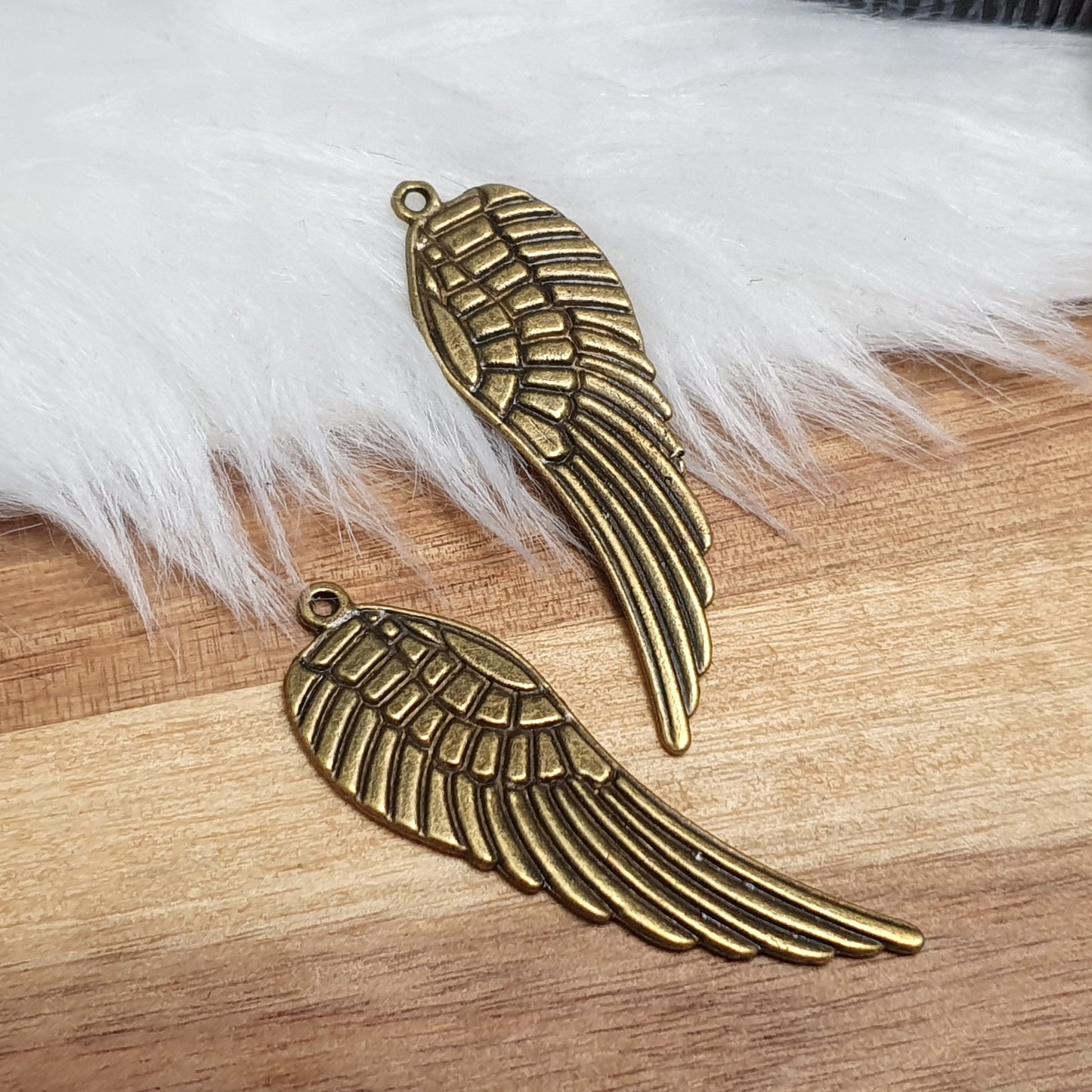 2 Anhänger Flügel, Engel, 50mm, antik bronzefarbig, Kettenanhänger, Schmuck Basteln