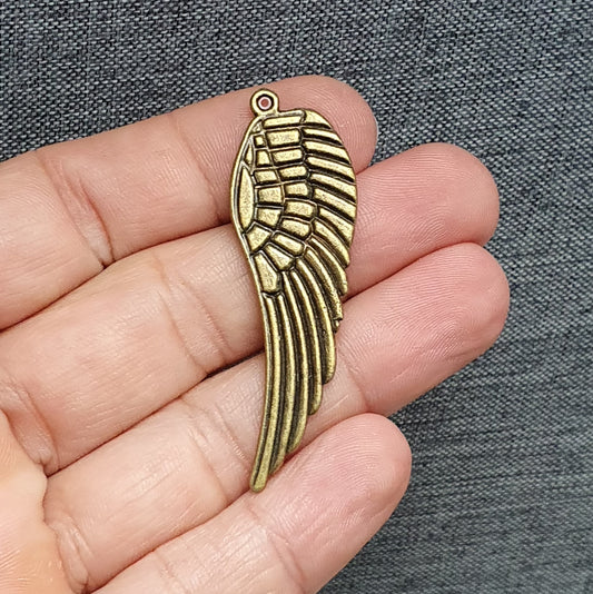 2 Anhänger Flügel, Engel, 50mm, antik bronzefarbig, Kettenanhänger, Schmuck Basteln